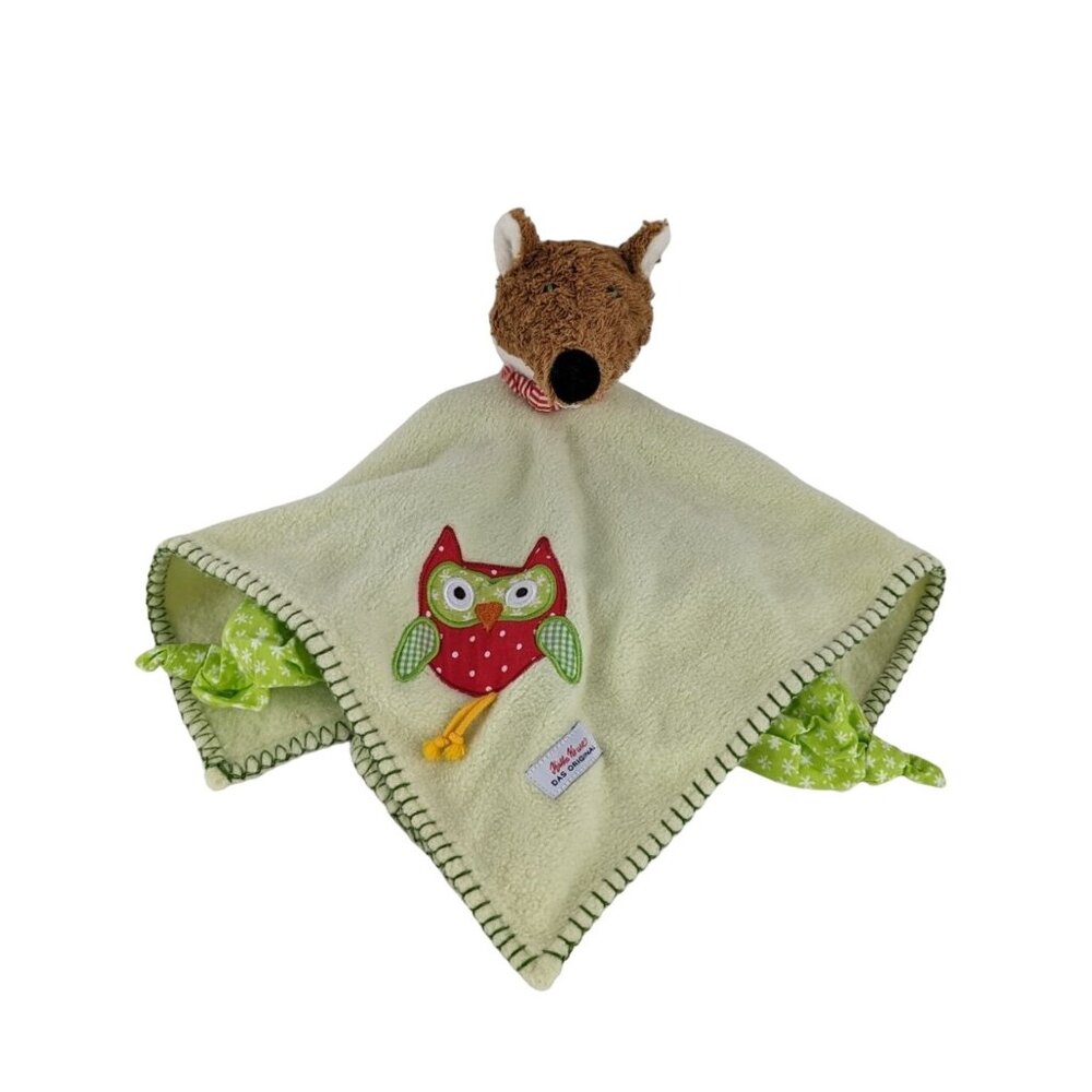 Kathe Kruse Green Fox Lovey Red Polka Dot Owl Baby Security Blanket DAS Original